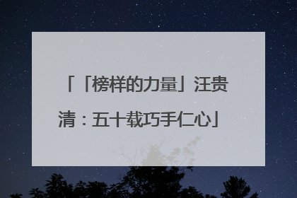 「榜样的力量」汪贵清：五十载巧手仁心