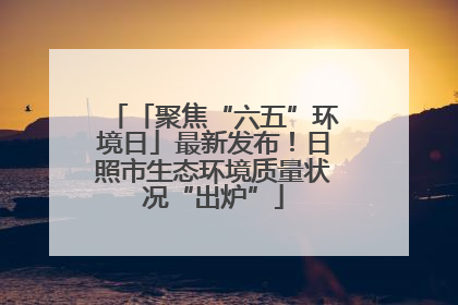 「聚焦“六五”环境日」最新发布！日照市生态环境质量状况“出炉”