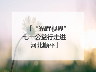 “光辉视界”七一公益行走进河北顺平