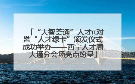 “大智荟通”人才π对暨“人才绿卡”颁发仪式成功举办——西宁人才周大通分会场亮点纷呈