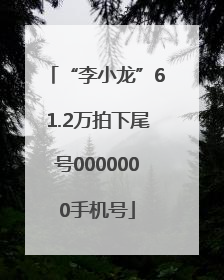 “李小龙”61.2万拍下尾号0000000手机号