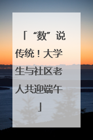 “数”说传统！大学生与社区老人共迎端午