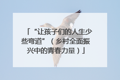 “让孩子们的人生少些弯道”（乡村全面振兴中的青春力量）