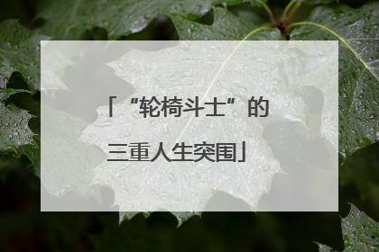 “轮椅斗士”的三重人生突围