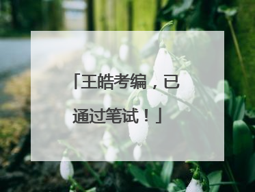 王皓考编，已通过笔试！