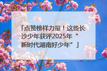 点赞榜样力量！这些长沙少年获评2025年“新时代湖南好少年”