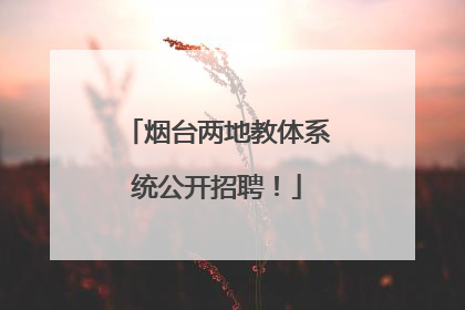 烟台两地教体系统公开招聘！