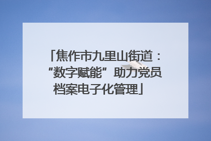 焦作市九里山街道：“数字赋能”助力党员档案电子化管理