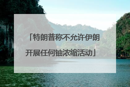 特朗普称不允许伊朗开展任何铀浓缩活动