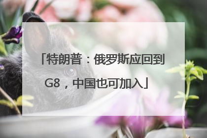 特朗普：俄罗斯应回到G8，中国也可加入