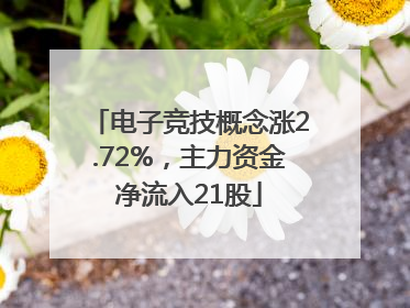 电子竞技概念涨2.72%，主力资金净流入21股