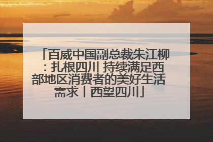 百威中国副总裁朱江柳：扎根四川 持续满足西部地区消费者的美好生活需求丨西望四川