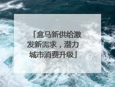 盒马新供给激发新需求，潜力城市消费升级