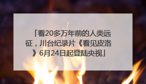 看20多万年前的人类远征，川台纪录片《看见皮洛》6月24日起登陆央视