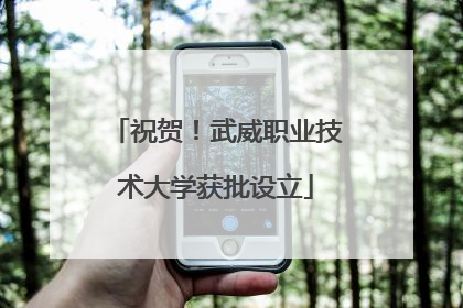 祝贺！武威职业技术大学获批设立