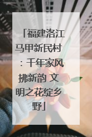 福建洛江马甲新民村：千年家风拂新韵 文明之花绽乡野