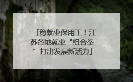 稳就业保用工！江苏各地就业“组合拳”打出发展新活力