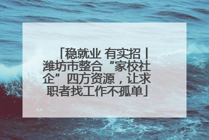 稳就业 有实招丨潍坊市整合“家校社企”四方资源，让求职者找工作不孤单