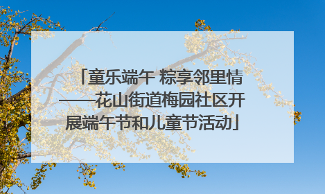 童乐端午 粽享邻里情——花山街道梅园社区开展端午节和儿童节活动