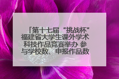 第十七届“挑战杯”福建省大学生课外学术科技作品竞赛举办 参与学校数、申报作品数创历史新高