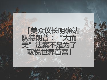 美众议长明确站队特朗普：“大而美”法案不是为了取悦世界首富