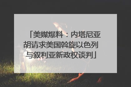 美媒爆料：内塔尼亚胡请求美国斡旋以色列与叙利亚新政权谈判