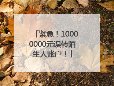紧急！10000000元误转陌生人账户！