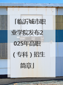 临沂城市职业学院发布2025年高职（专科）招生简章