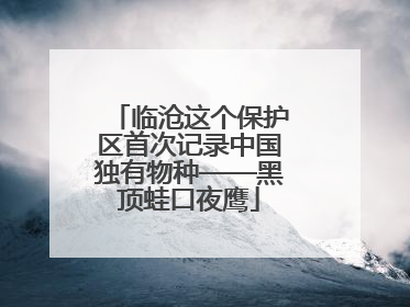 临沧这个保护区首次记录中国独有物种——黑顶蛙口夜鹰