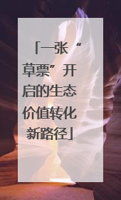 一张“草票”开启的生态价值转化新路径