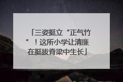 三姿挺立“正气竹”！这所小学让清廉在挺拔脊梁中生长