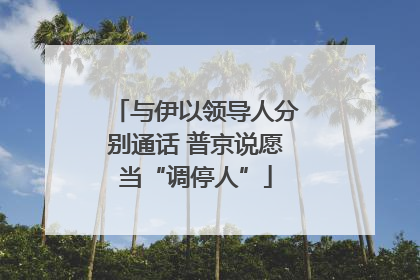 与伊以领导人分别通话 普京说愿当“调停人”