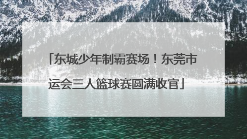 东城少年制霸赛场！东莞市运会三人篮球赛圆满收官