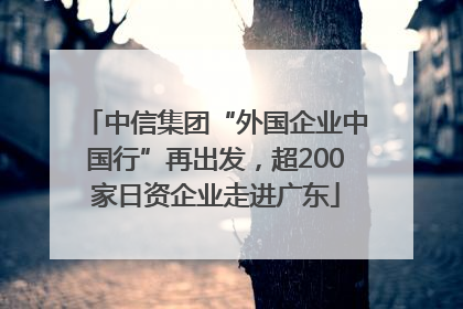 中信集团“外国企业中国行”再出发，超200家日资企业走进广东