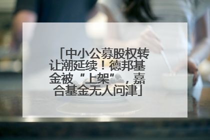 中小公募股权转让潮延续！德邦基金被“上架”，嘉合基金无人问津