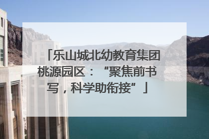 乐山城北幼教育集团桃源园区：“聚焦前书写，科学助衔接”