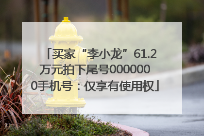 买家“李小龙”61.2万元拍下尾号0000000手机号：仅享有使用权