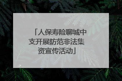 人保寿险聊城中支开展防范非法集资宣传活动