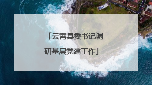 云霄县委书记调研基层党建工作