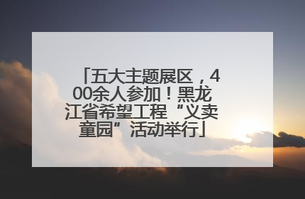 五大主题展区，400余人参加！黑龙江省希望工程“义卖童园”活动举行