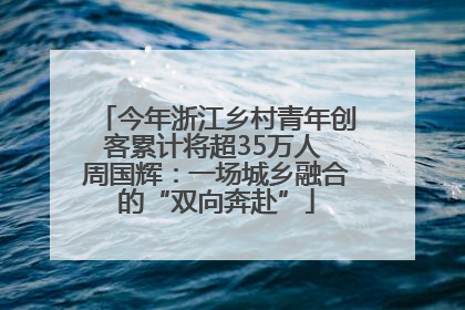 今年浙江乡村青年创客累计将超35万人 周国辉：一场城乡融合的“双向奔赴”