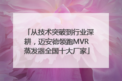 从技术突破到行业深耕，迈安德领跑MVR蒸发器全国十大厂家