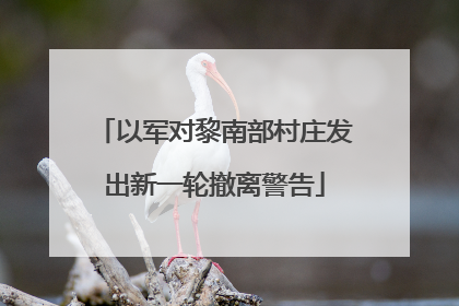 以军对黎南部村庄发出新一轮撤离警告