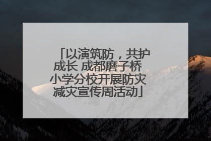 以演筑防，共护成长 成都磨子桥小学分校开展防灾减灾宣传周活动