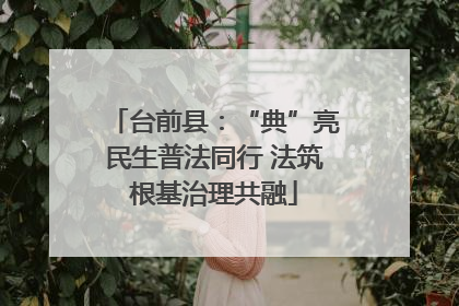 台前县：“典”亮民生普法同行 法筑根基治理共融
