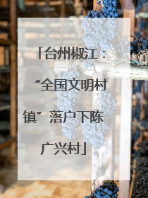 台州椒江：“全国文明村镇”落户下陈广兴村
