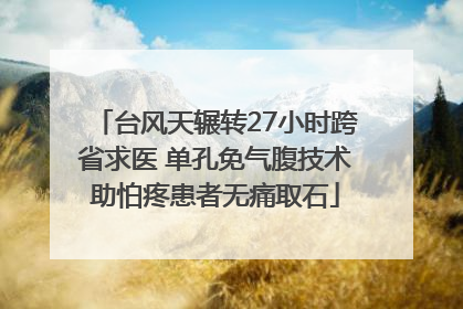 台风天辗转27小时跨省求医 单孔免气腹技术助怕疼患者无痛取石