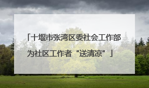 十堰市张湾区委社会工作部为社区工作者“送清凉”