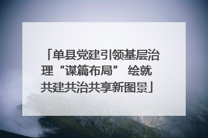 单县党建引领基层治理“谋篇布局” 绘就共建共治共享新图景