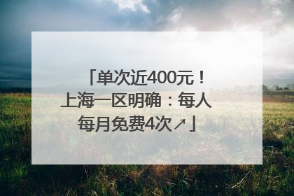 单次近400元！上海一区明确：每人每月免费4次↗